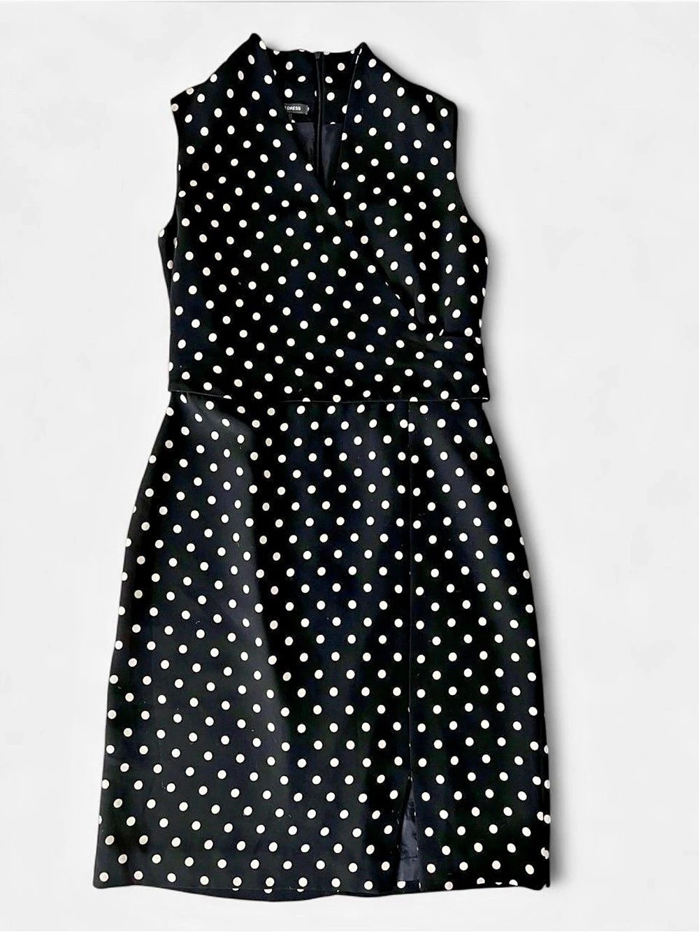 Jones Wear Polka Dot Midi Dress in Black & Cream Size 12